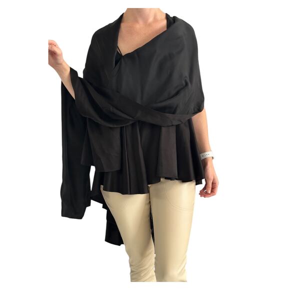 The Row Cobsen Multi Way Folded Wrap Top Black size US 2 - Picture 5 of 16